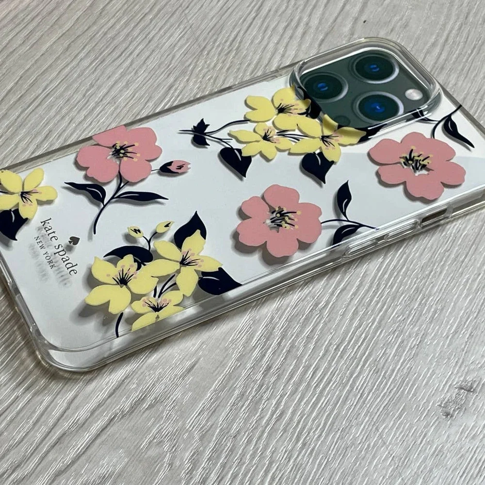 Kate Spade lily blooms stability ring resin iphone 13 pro case